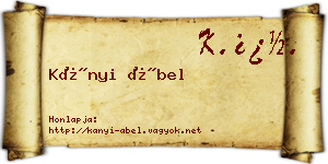 Kányi Ábel névjegykártya